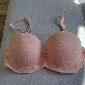 Lace Strapless Bra - Soft Pink